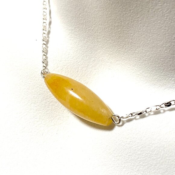 2/$20, Natural Yellow Aventurine Necklace, Genuine Gemstone & Stainless Chain - Picture 1 of 9